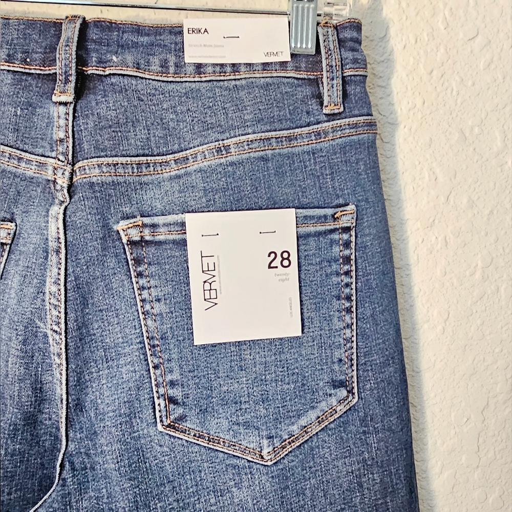 Vervet Distressed Erika Stretch Mom Relaxed Dark Wash Jeans Size 28 - Picture 10 of 16